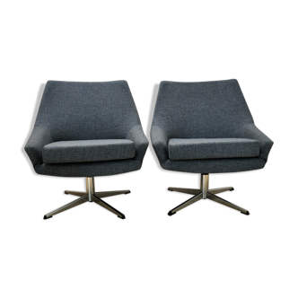 Set of 2 swivel armchairs 1960s