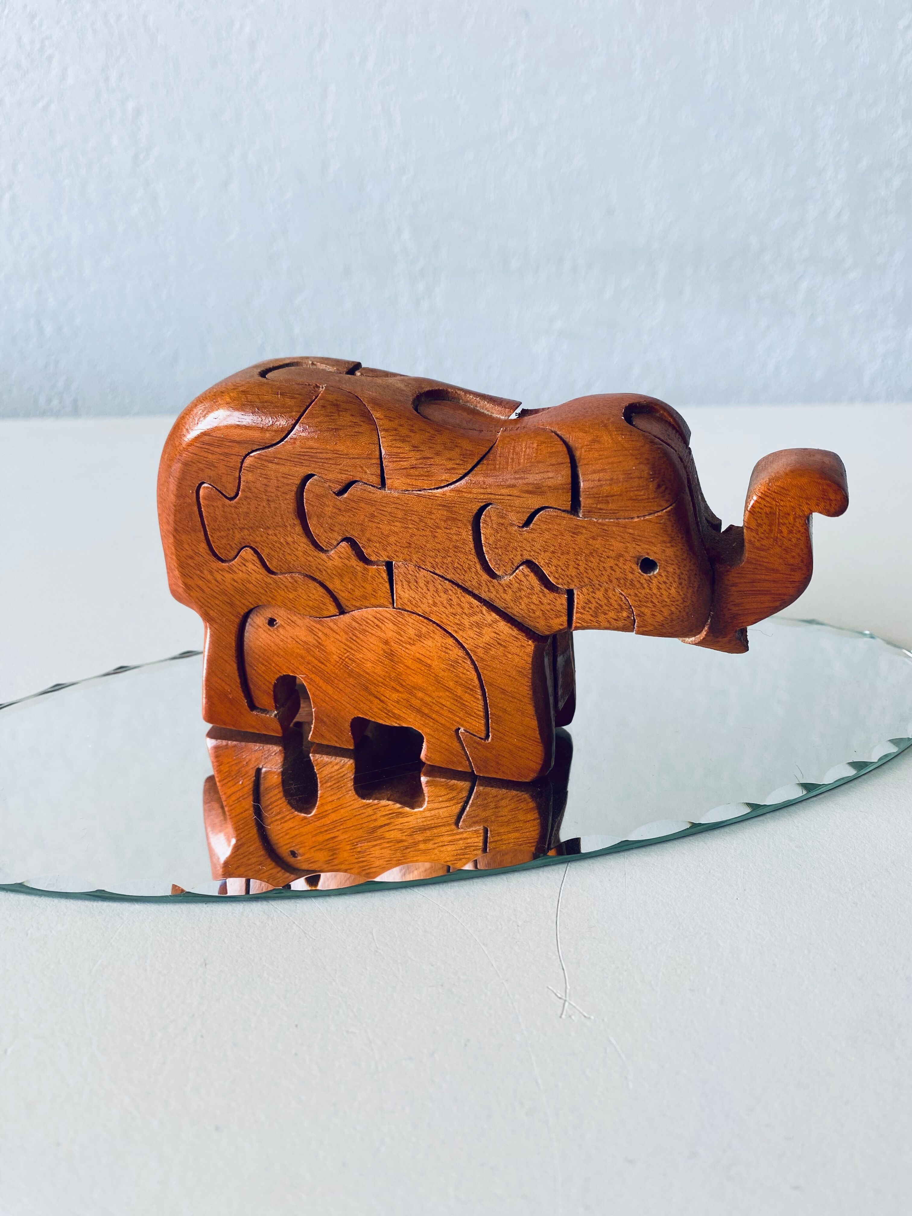 Wooden elephant puzzle