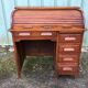 Bureau vintage dit bureau américain à rideau en chêne