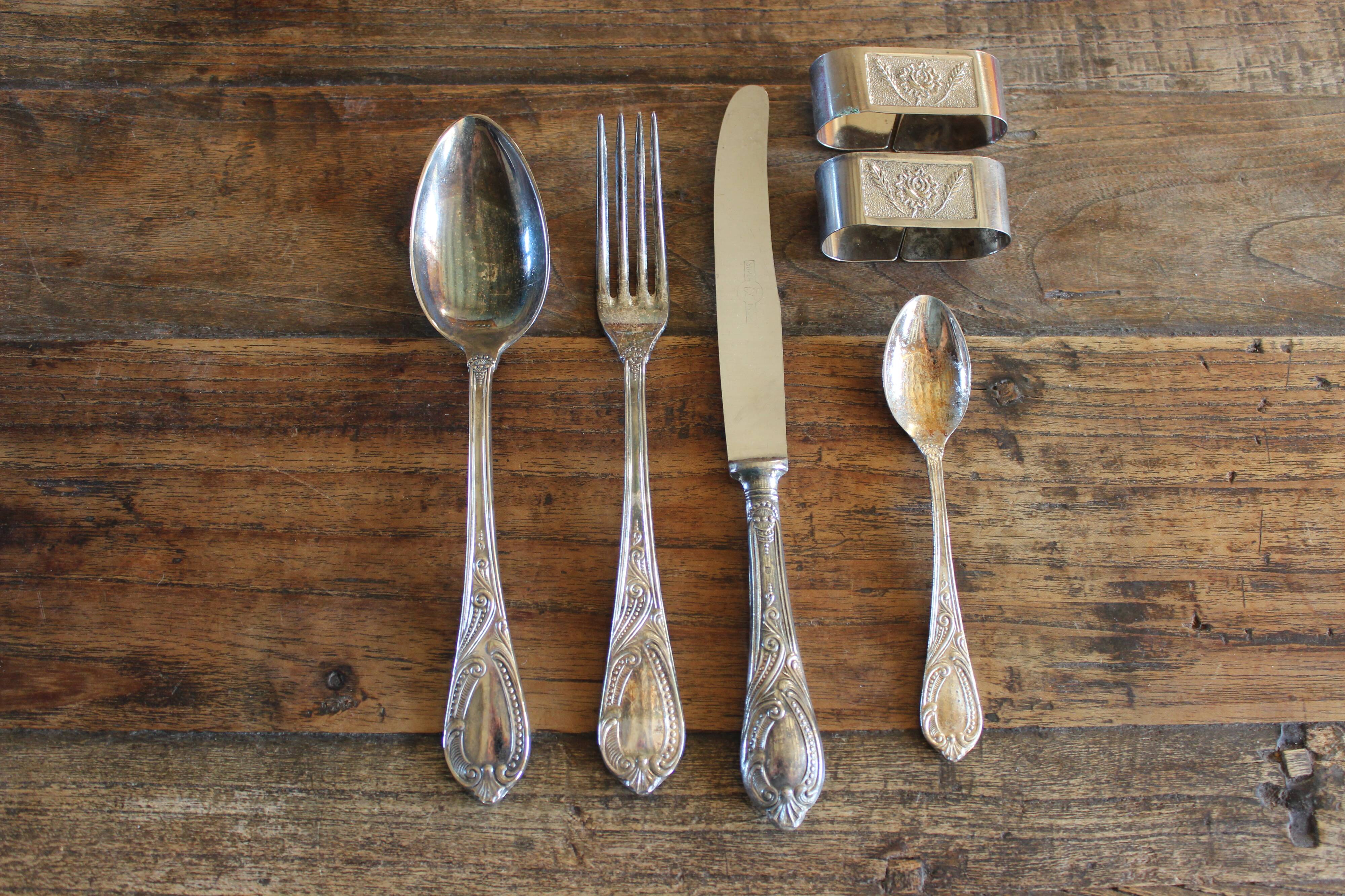 51-piece silver-plated cutlery set, vintage