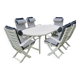 Mid-Century Riviera Chairs and Folding Table by French Maker Triconfort