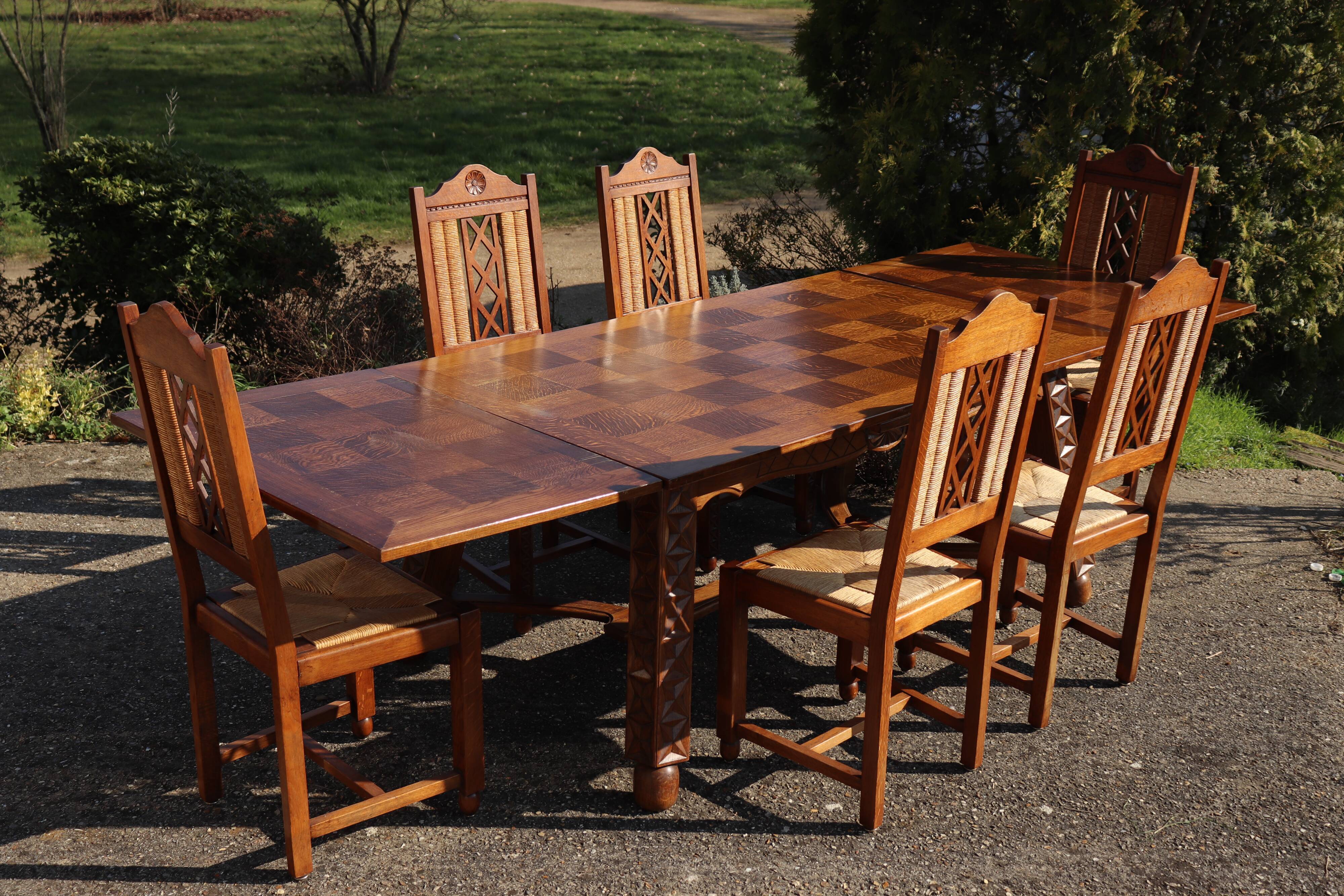 Vintage carved solid wood table