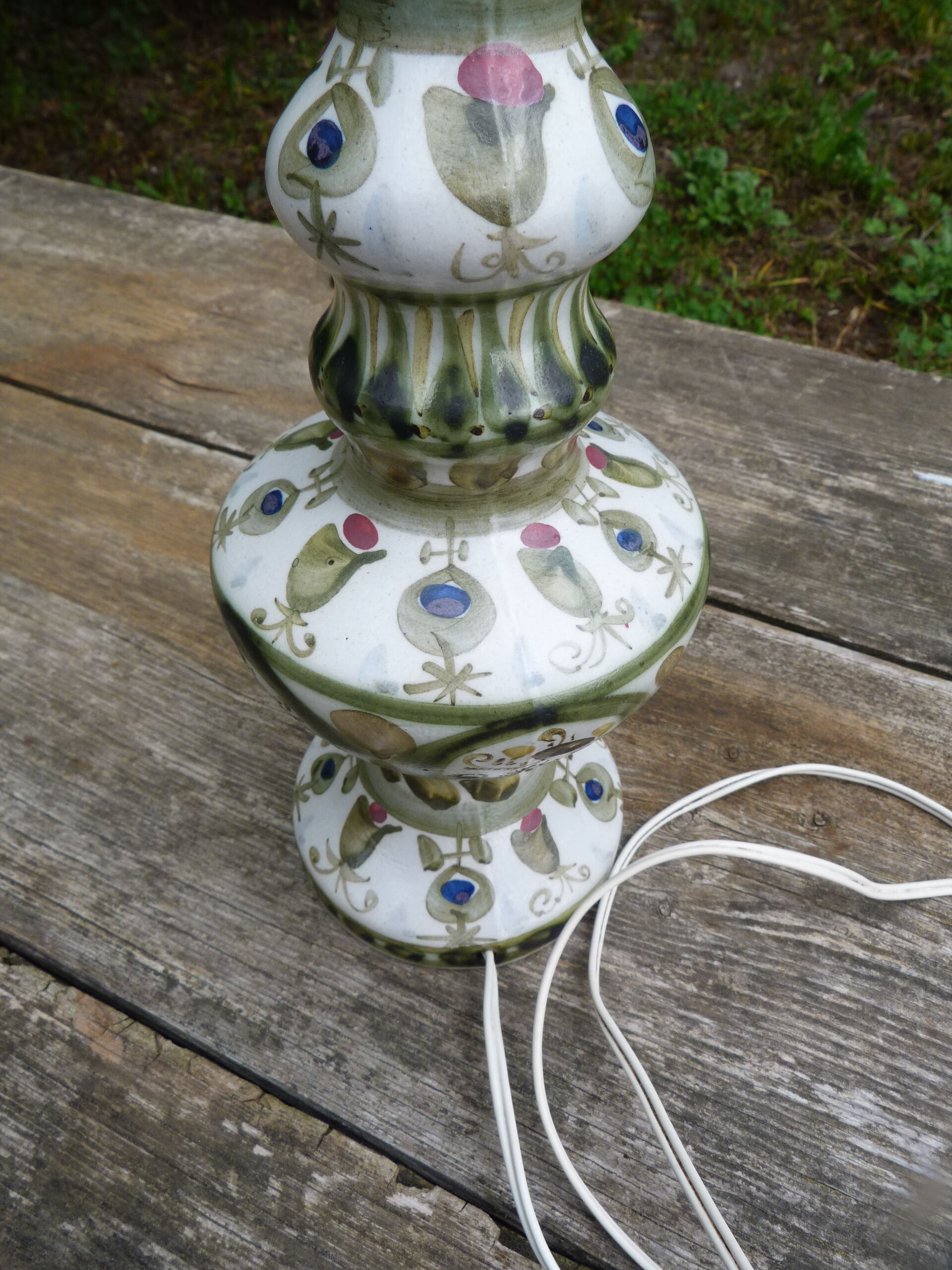 Ceramic lamp Quimper L'Helguen André manufacture Kéraluc