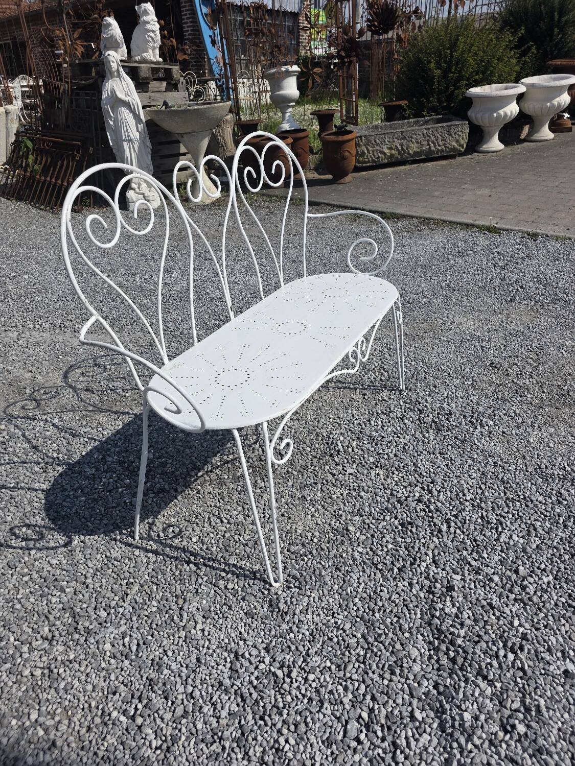 Wrought iron garden bench