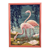 Tapisserie flamant rose vintage
