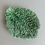 Vide-poche chou en faïence verte Sarreguemines