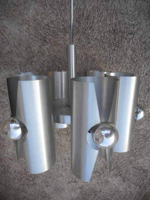 6-light aluminum chandelier