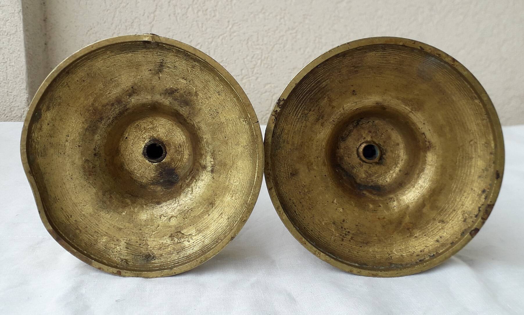 Pair of bronze candlesticks