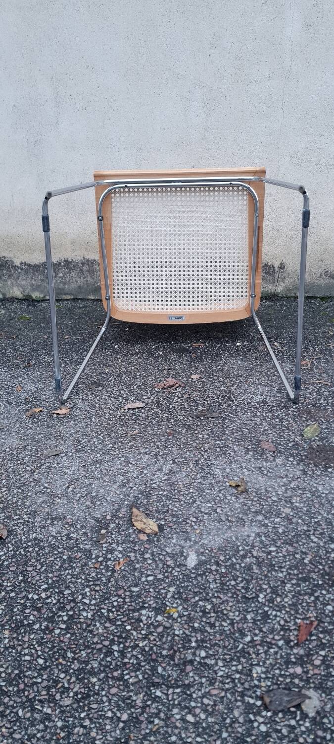 Talin chrome and cane chair