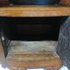 Ancienne table de nuit en bois et marbre