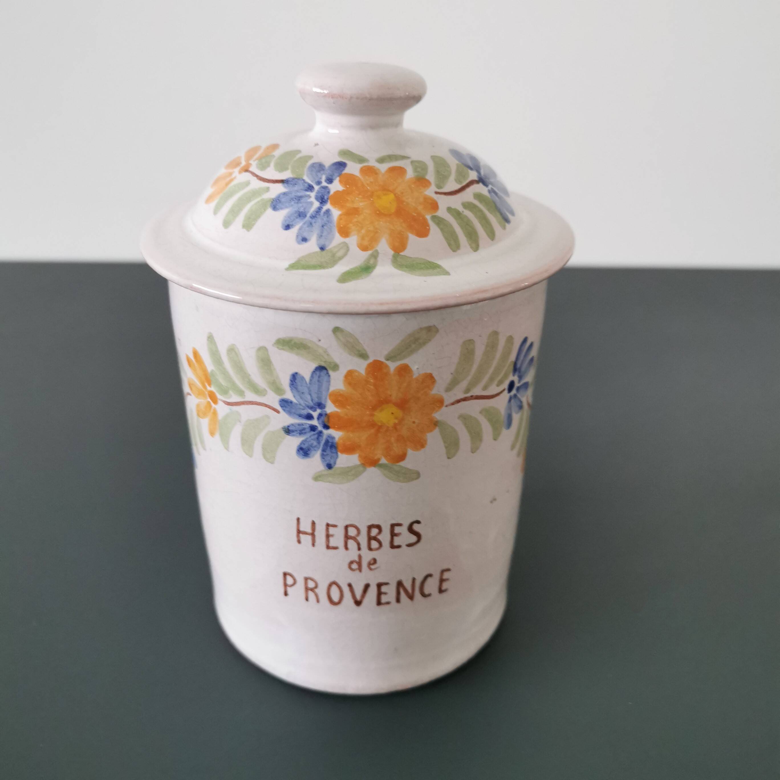 Herbe de Provence earthenware spice pot