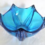 Art Deco vase in electric blue crystal
