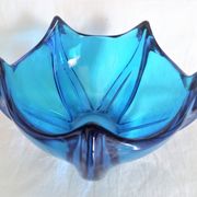 Art Deco vase in electric blue crystal