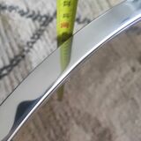 Round coffee table in smoked glass with chrome legs