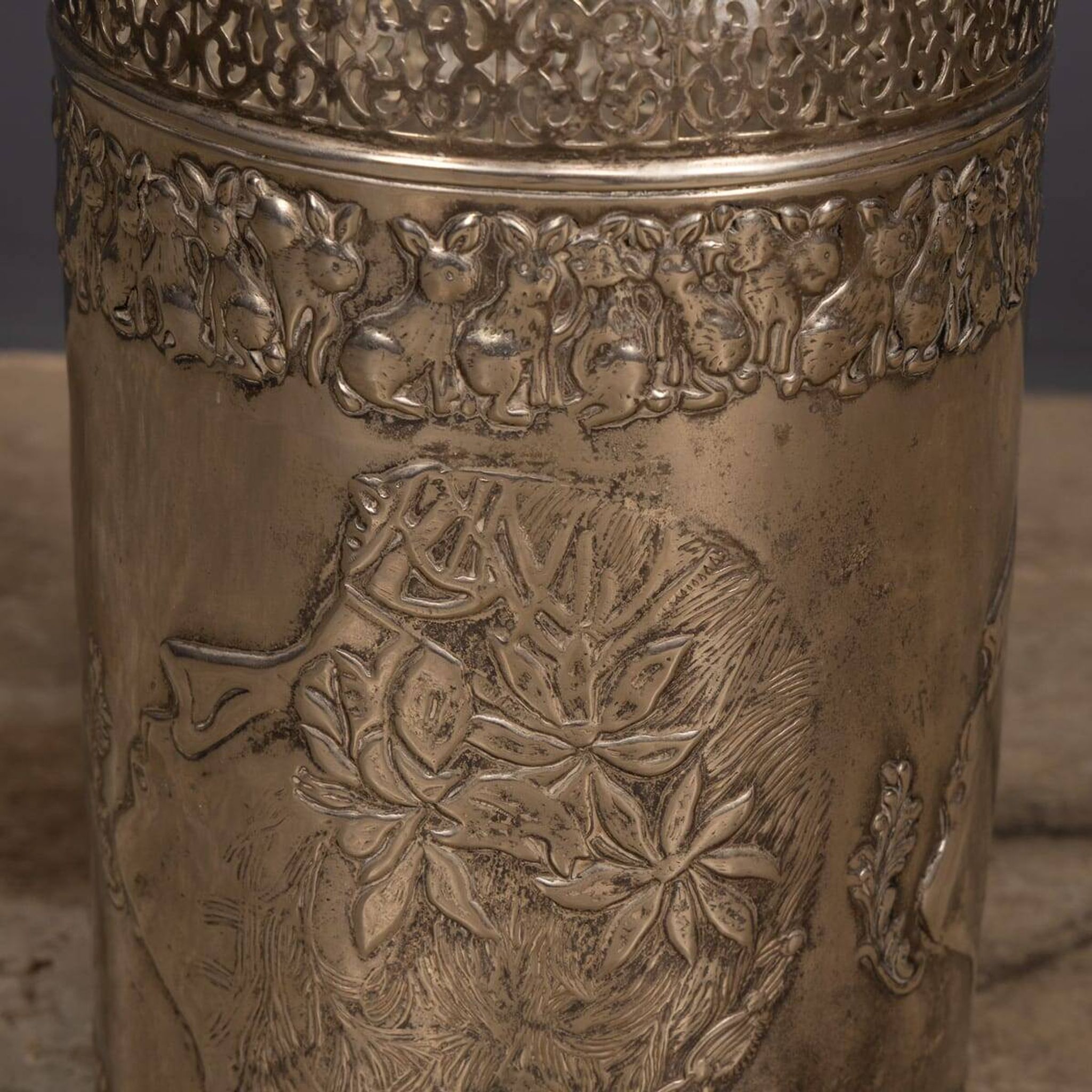 Antique Art Deco Silver Plated Waste Paper Bin c.1920