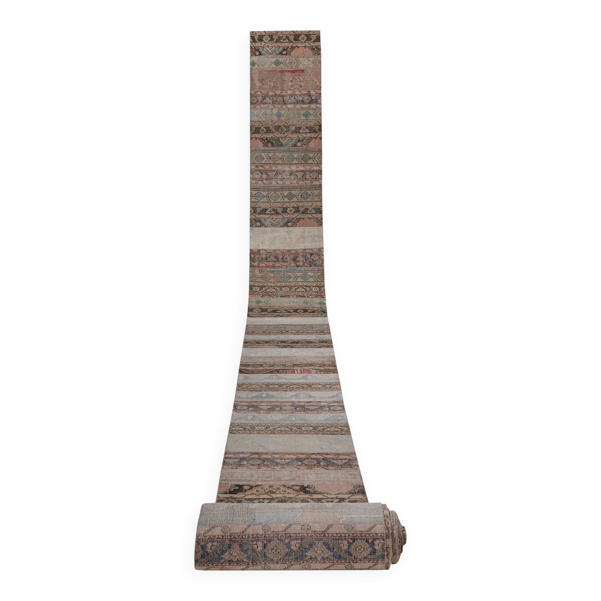 Vintage Turkish hallway rug 76x1 cm