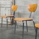 Lot de 6 chaises type ecole chrome et bois 1970