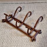 Wall-mounted bistro coat rack with 3 hooks on a late 19th century frame