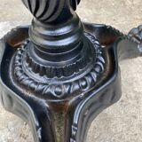 Bistro table, vintage side table, cast iron legs, imitation resin top