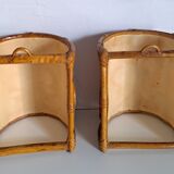 Paire d'appliques en bambou