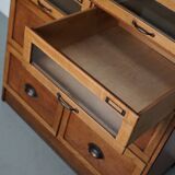 English Haberdashery Shop Cabinet with Glass Fronted Drawers, Circa 1930s