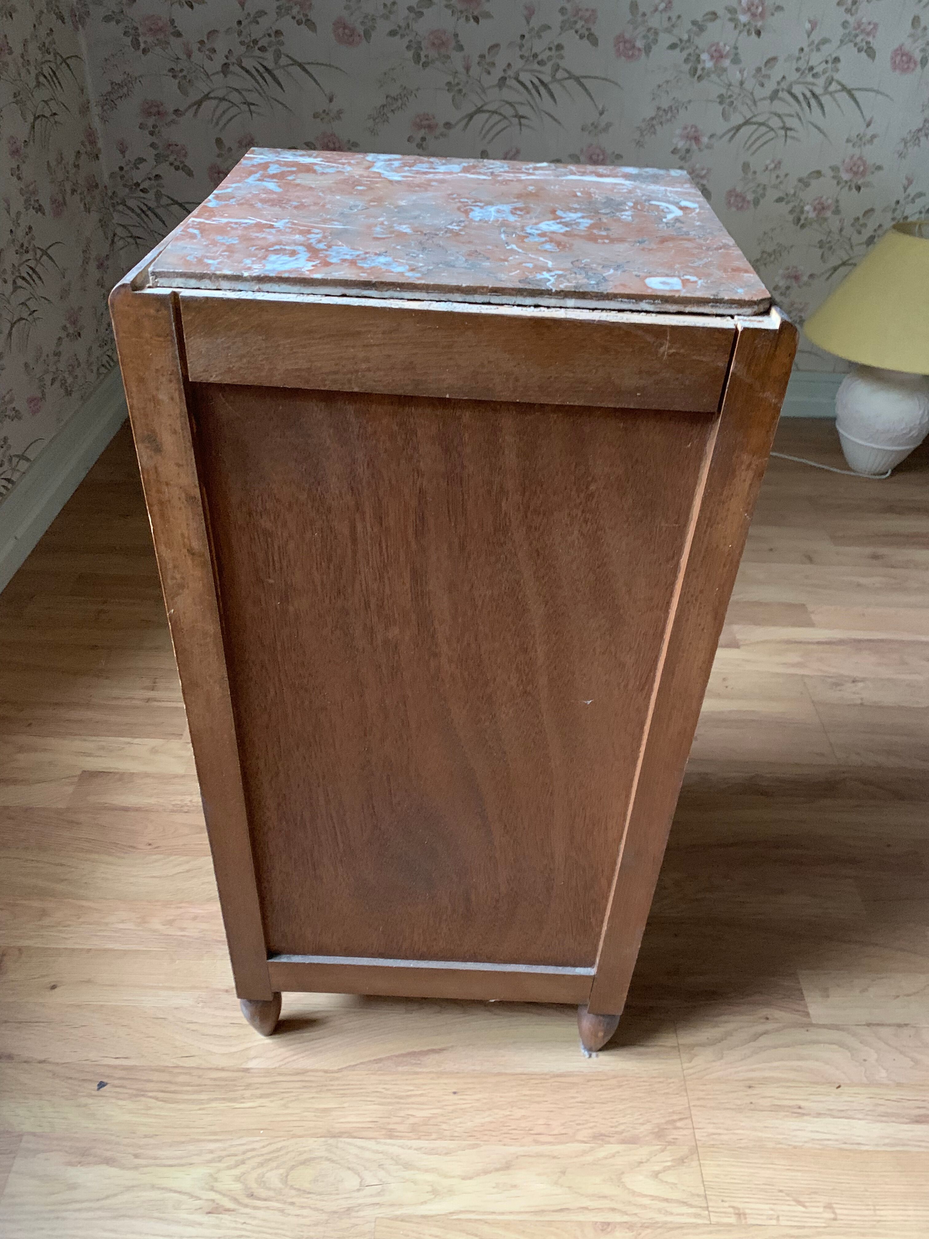Old bedside wood and marble