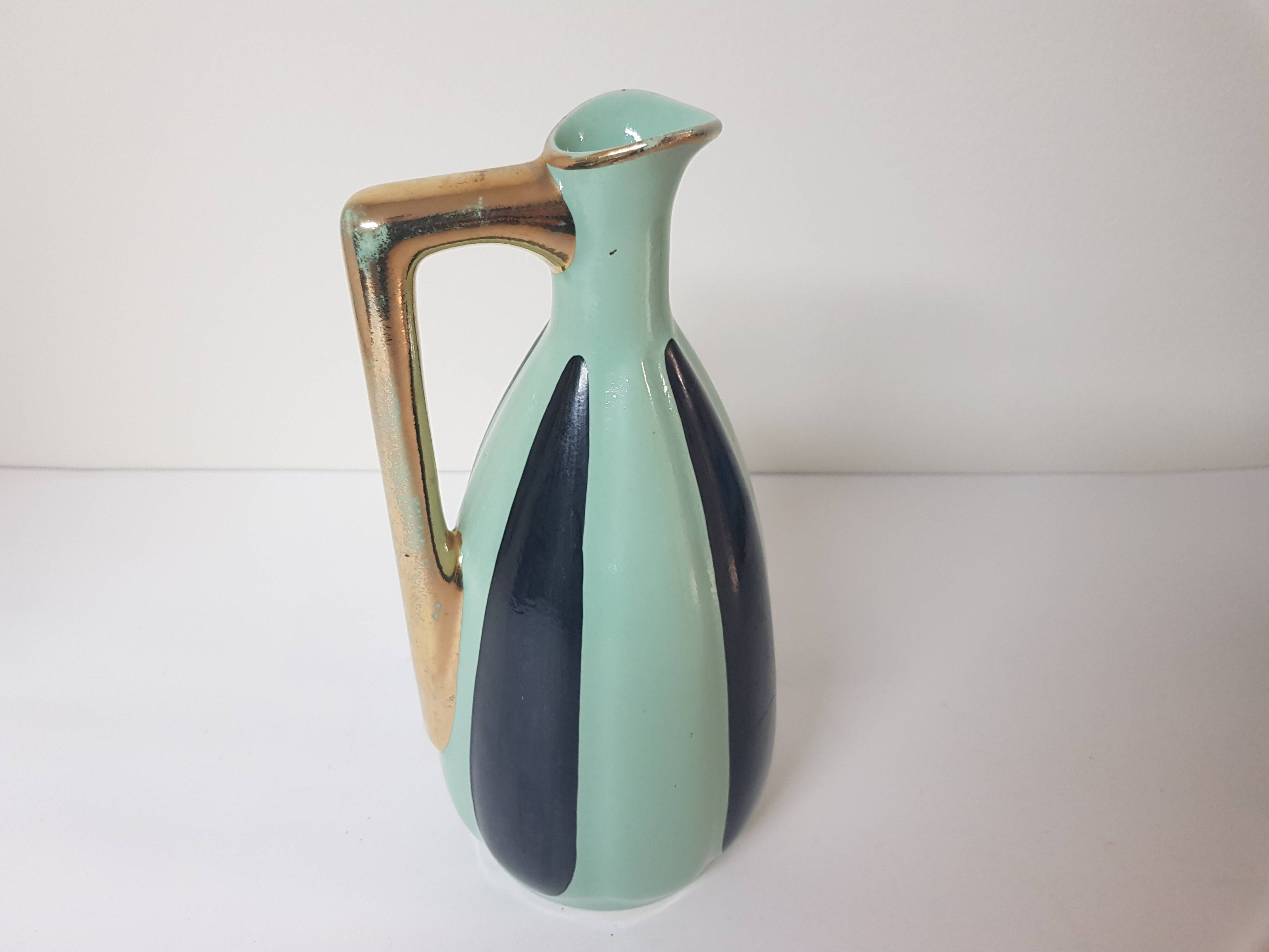 Pitcher Vase in stoneware ceramic - Signed Saint Uzé - 1940s