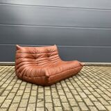 100% originele vintage Cognac lederen Togo Ligne Roset 2zit