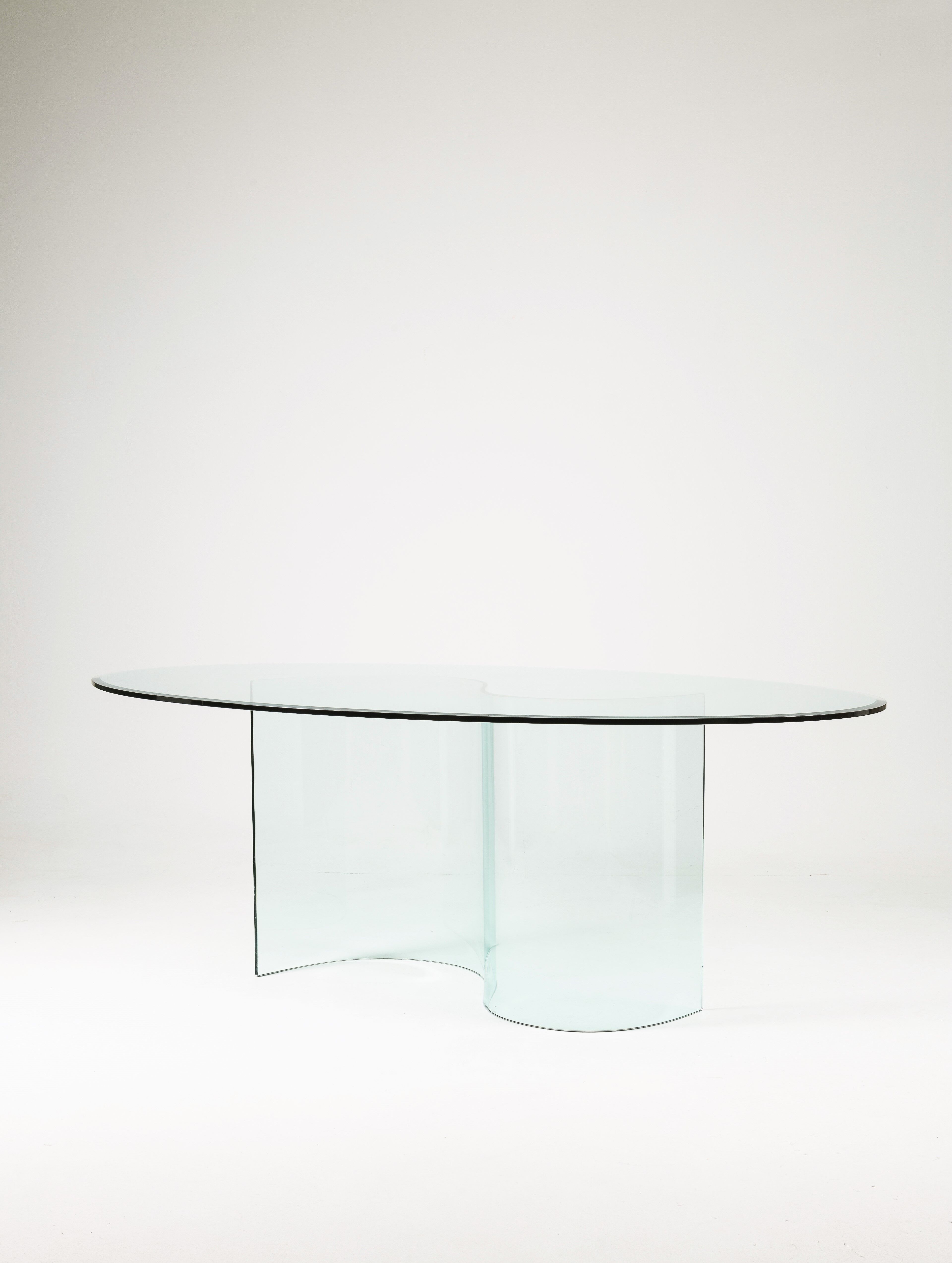 Table à manger en verre vintage