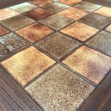 Vintage coffee table in wood and ceramic from the 70s