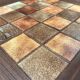 Vintage coffee table in wood and ceramic from the 70s