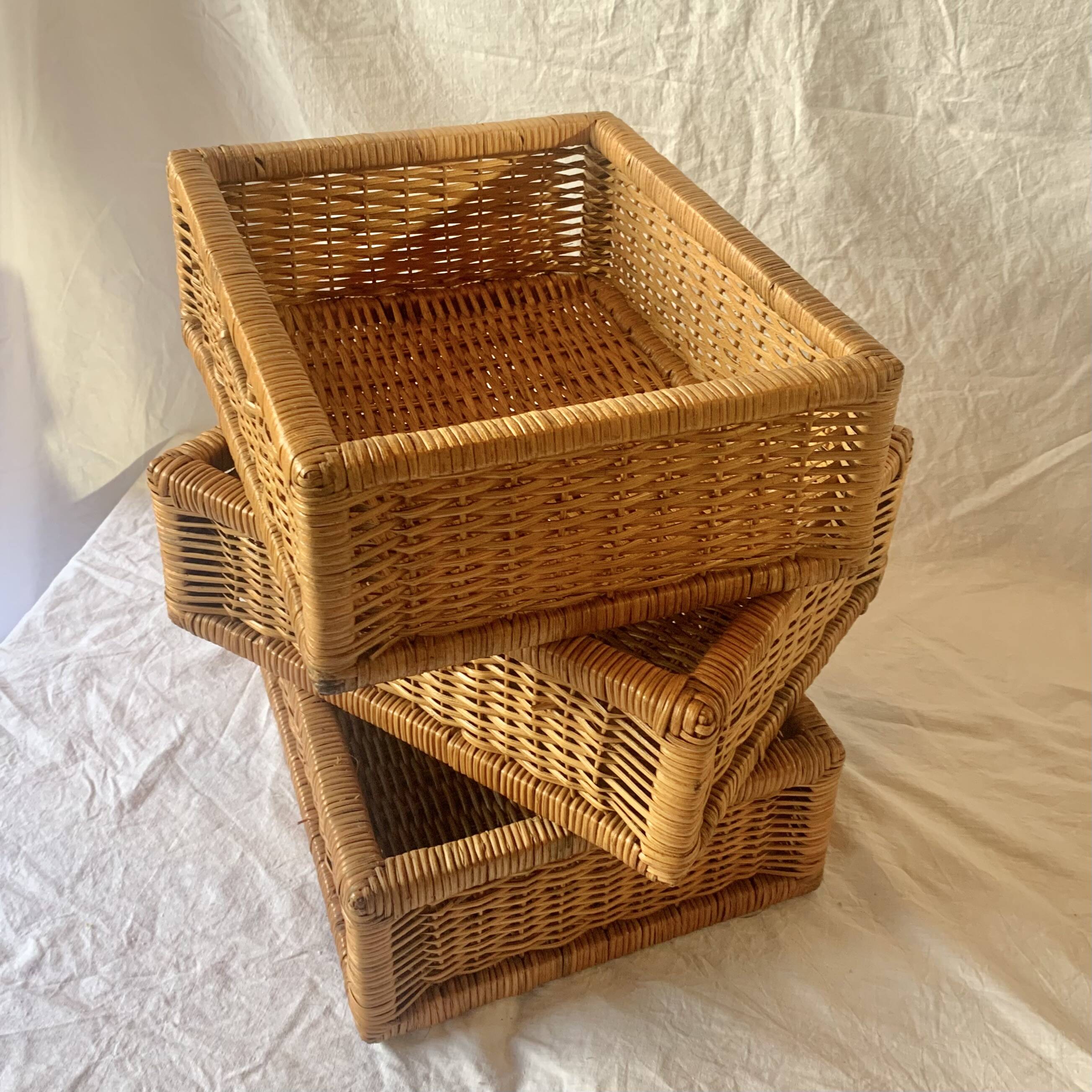 Vintage rattan and bamboo chest of drawers
