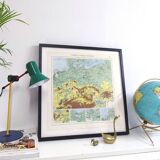 Old map Northern Europe Germany Poland Denmark 43x43cm from 1950