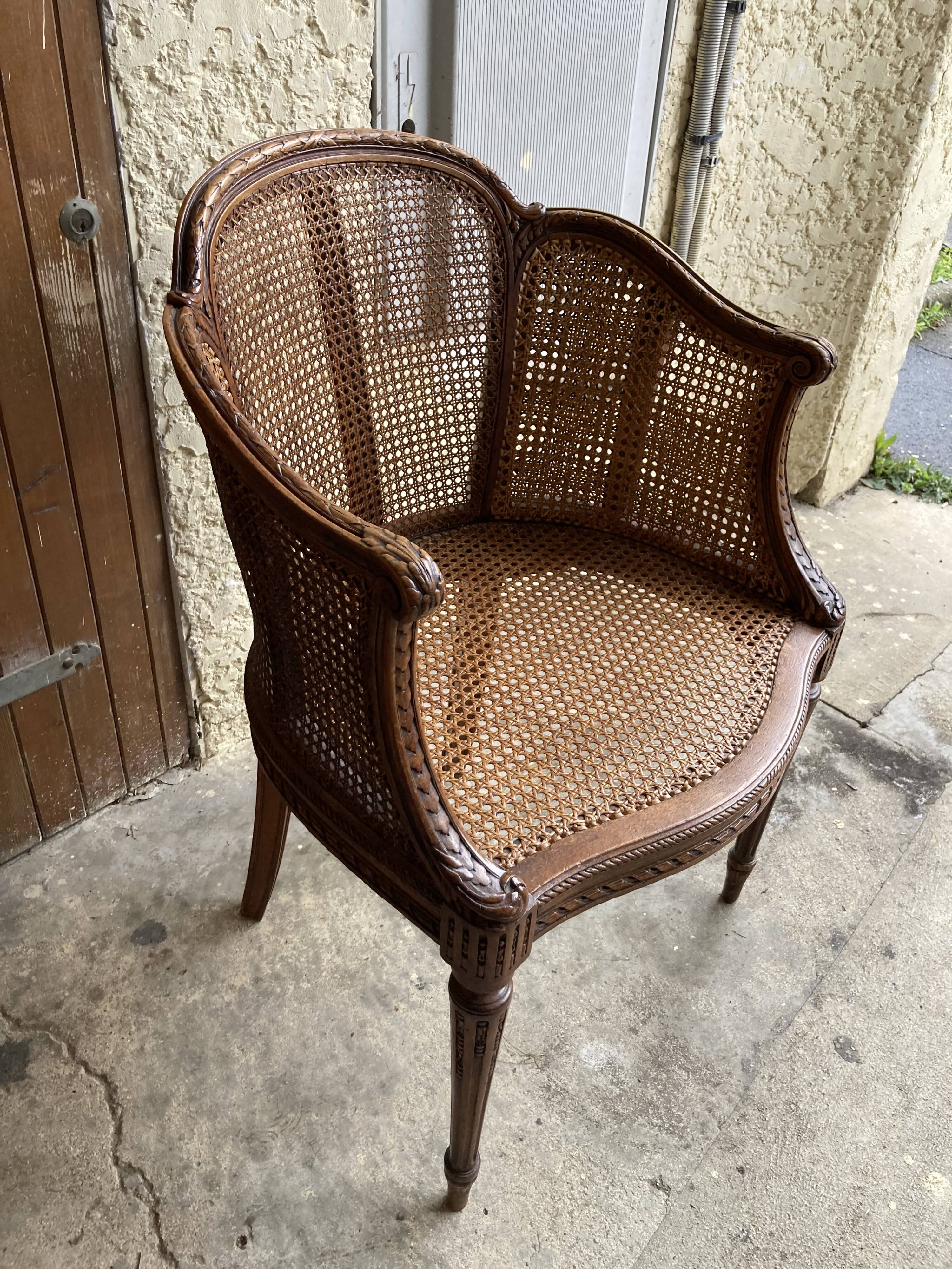 Caned office chair, mid-18th century