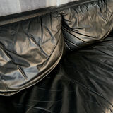 Cinna black leather sofa 80s