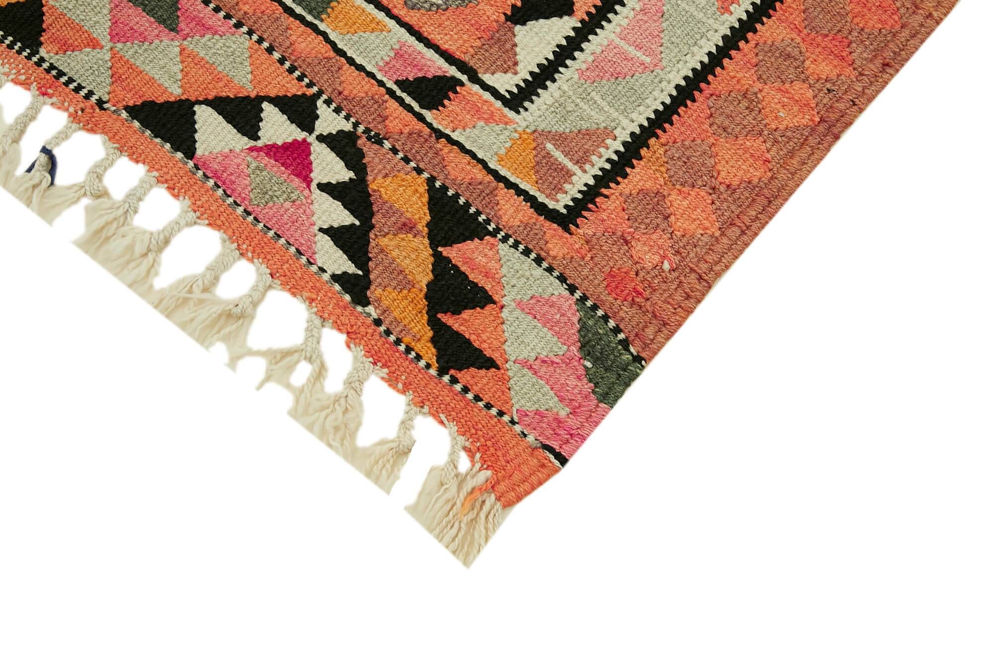 Turkish Handwoven Vintage Herki Kilim 94 cm x 304 cm
