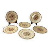 6 assiettes en terre de fer Gien