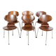 Lot de 6 chaises Ant modèle 3101 fabriquées en palissandre par Arne Jacobsen pour Fritz Hansen des années 1950