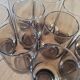 10 verres à eau en verre fumé BP
