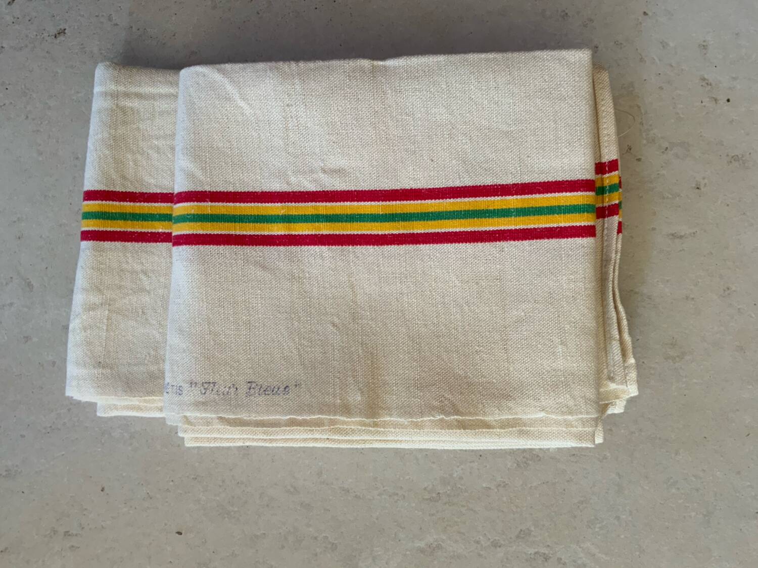 Duo of new mixed tea towels in linen and cotton, XL