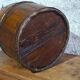 Old wooden well bucket with wrought iron bands – Late 19th century