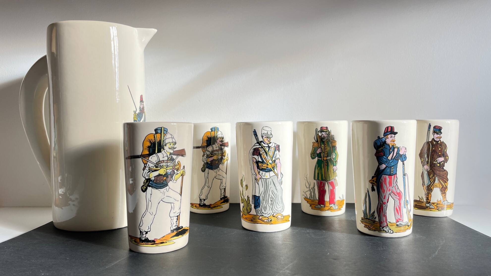 Vintage ceramic orangeade set