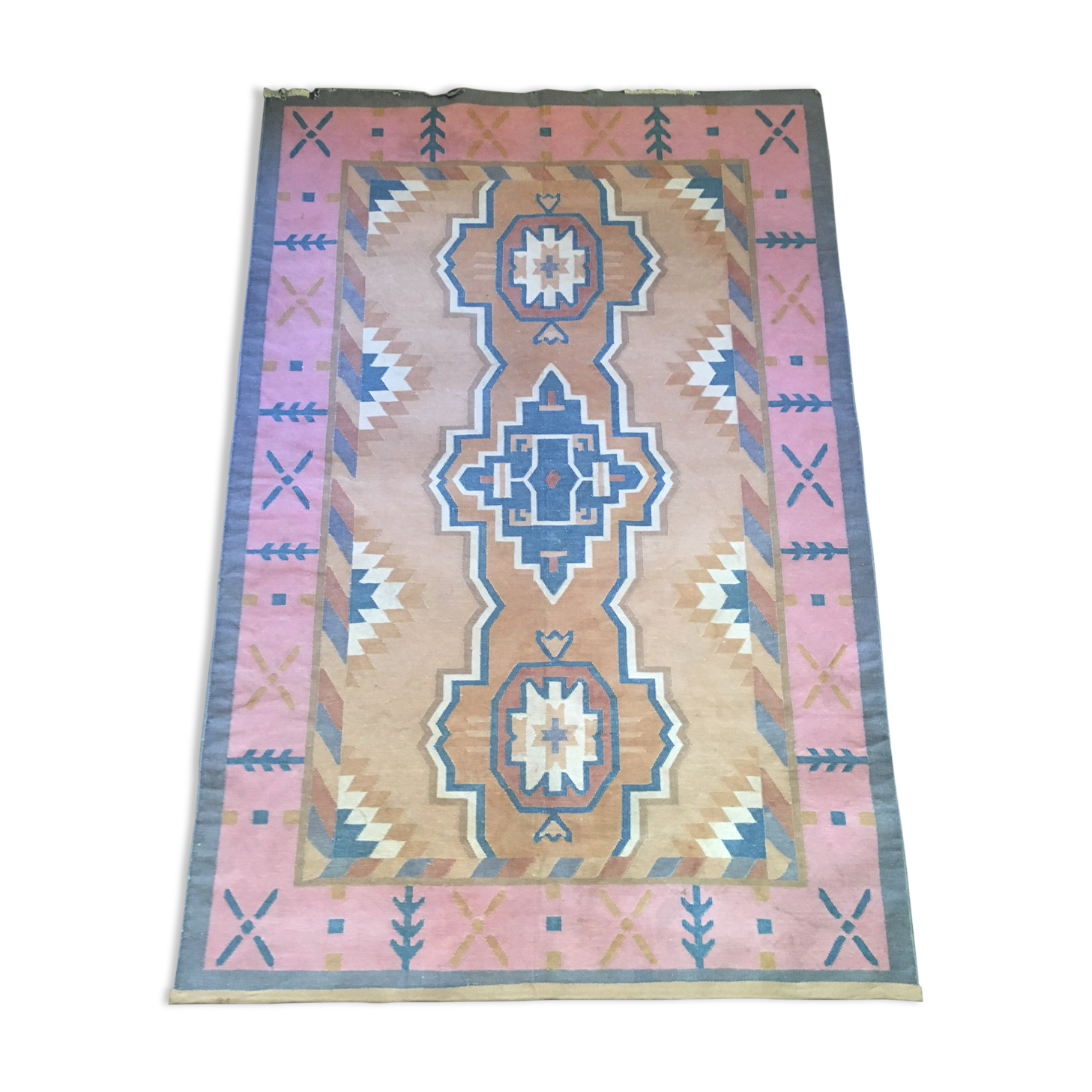 Tapis Kilim couleurs pastels 125x187cm