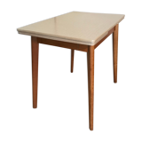 Kitchen table 1960's with extensions, formica and base wood compass