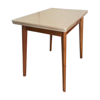 Kitchen table 1960's with extensions, formica and base wood compass