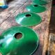 4 enameled sheet metal lampshades
