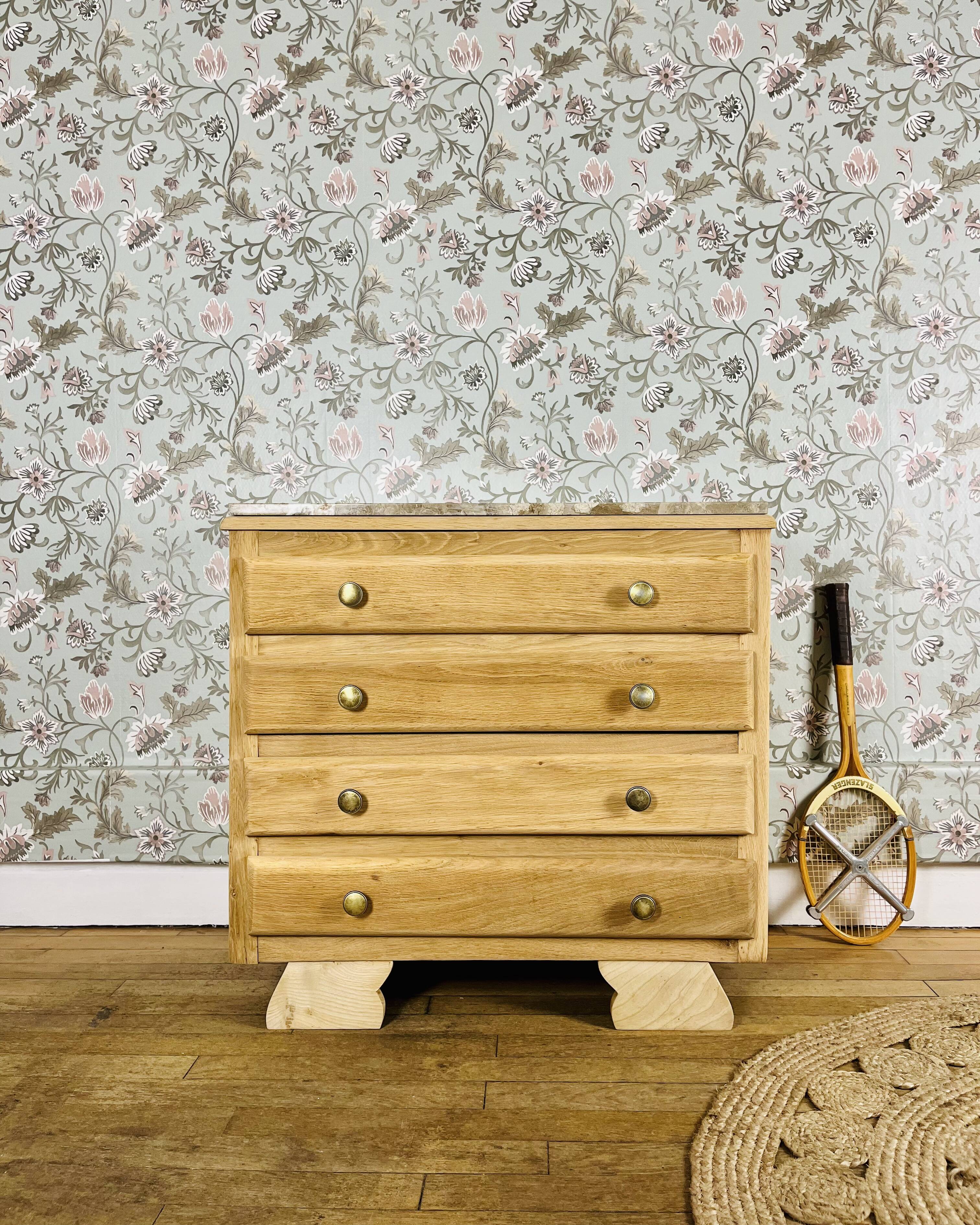 Art Deco chest of drawers with marble top