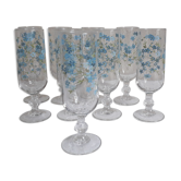 Lot de 9 flûtes à champagne modèle Myosotis vintage