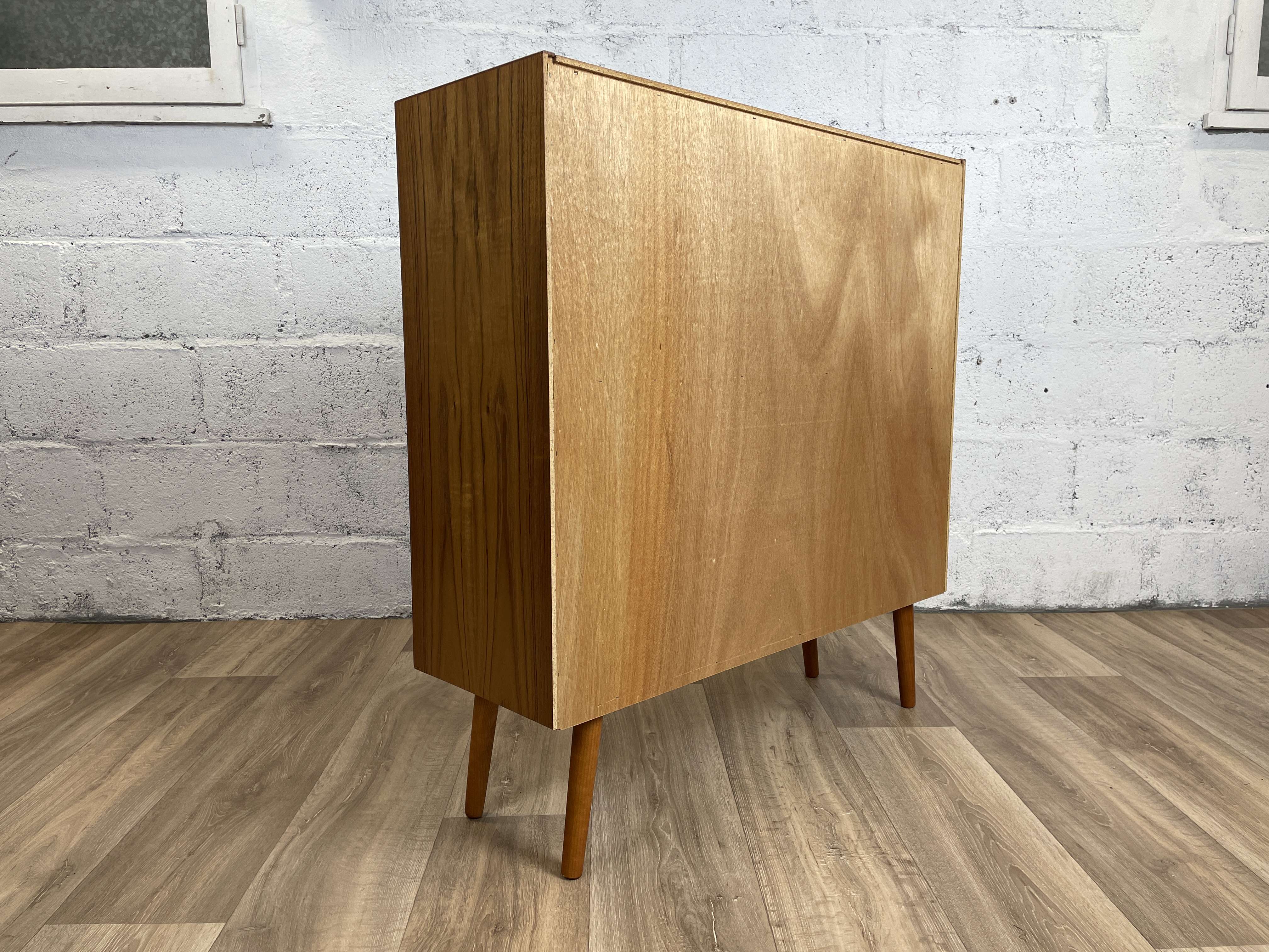 Vintage Scandinavian teak sideboard bookcase, 60s