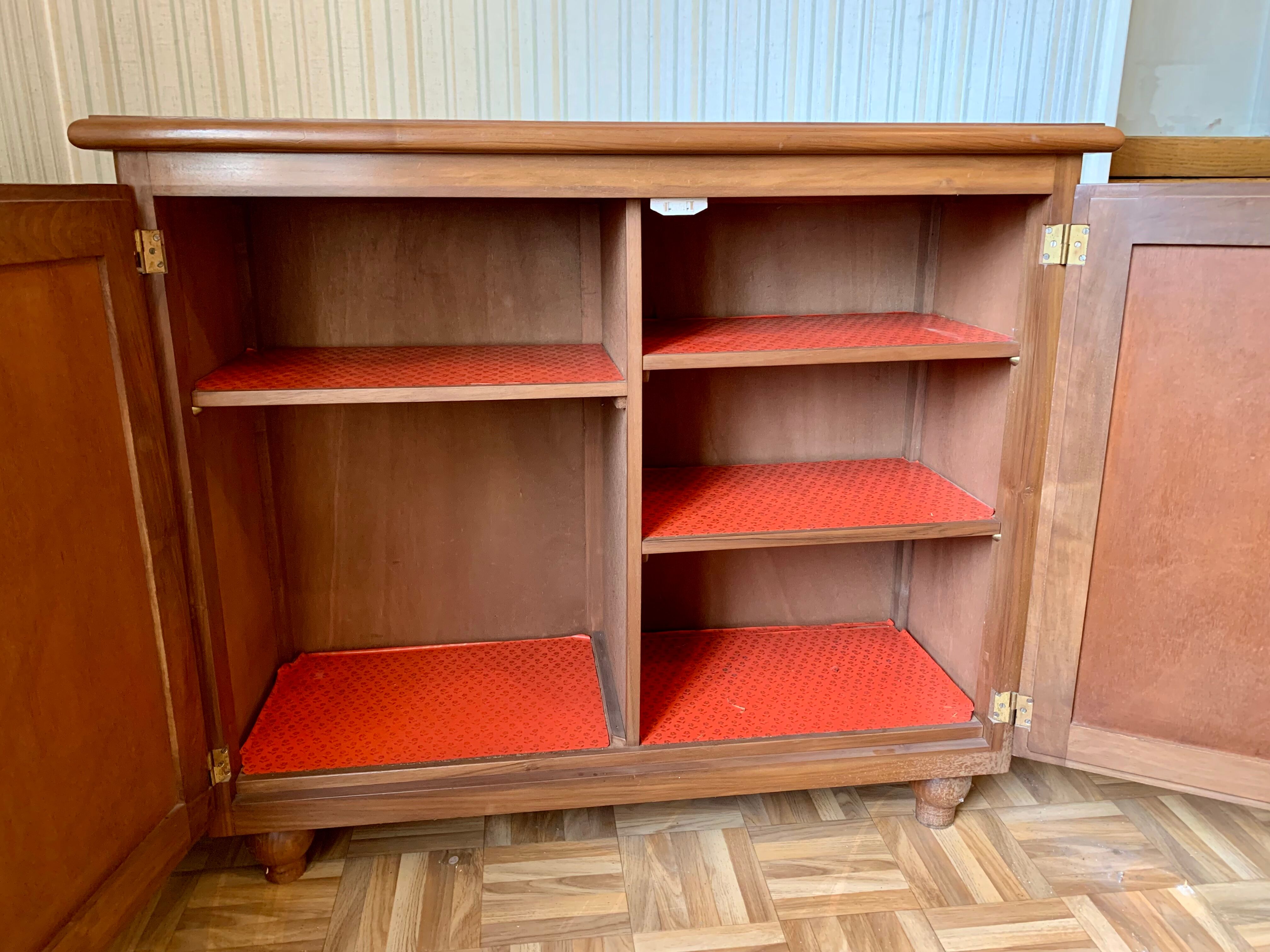 Antique low furniture in solid walnut